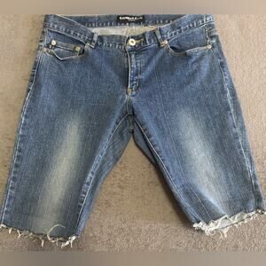 Jean shorts stretch denim …long enough to wear to the knee or roll up for shorts
